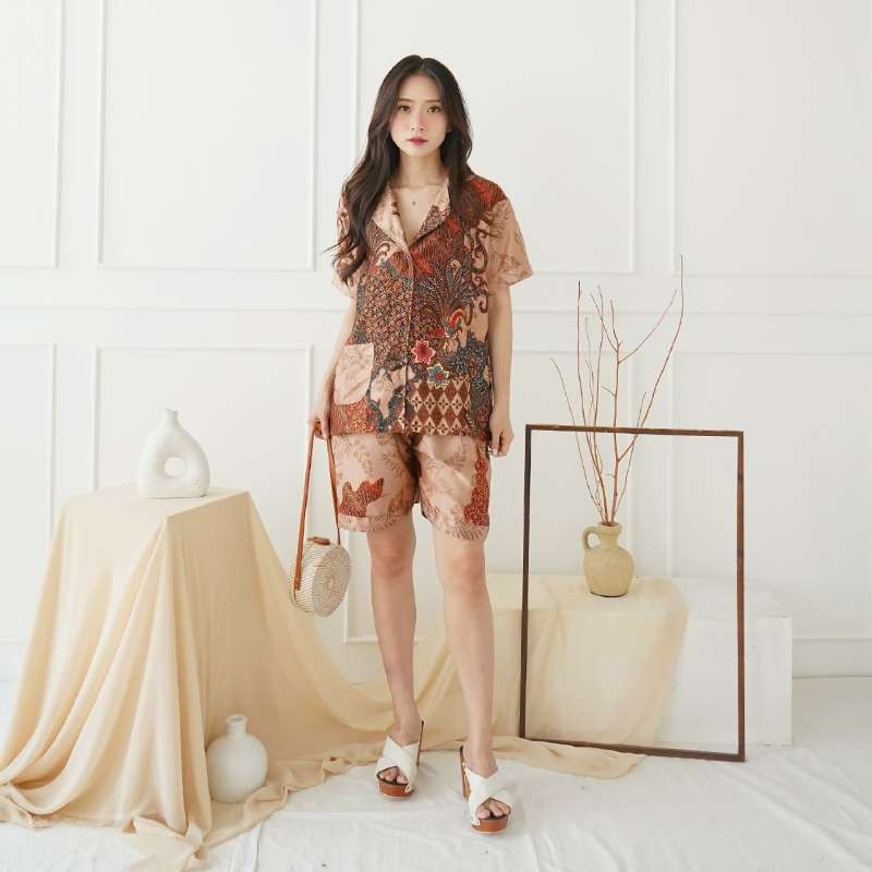 EF927#STELAN CELANA DAN BLAZER KANTOR MODERN TRENDY SET BATIK MODERN WANITA CELANA ATASAN PREMIUM HI