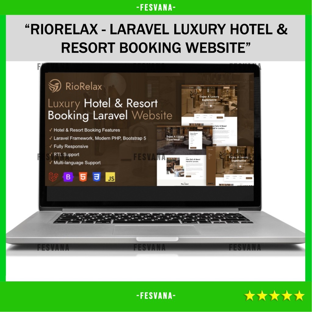 SOURCE CODE APLIKASI WEB RIORELAX - LARAVEL LUXURY HOTEL & RESORT BOOKING WEBSITE D458 FESVANA