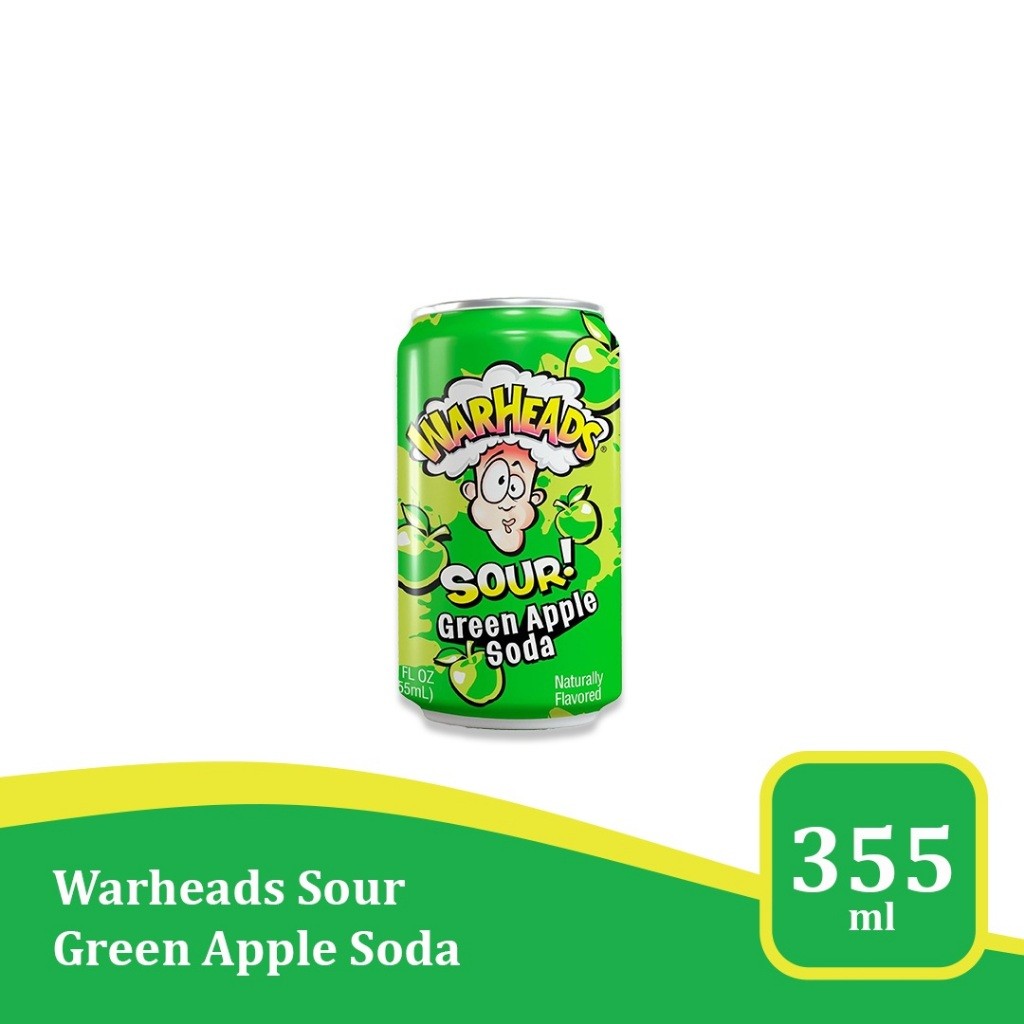 

Warheads Soda Green Apple 12 fl oz - Minuman impor USA