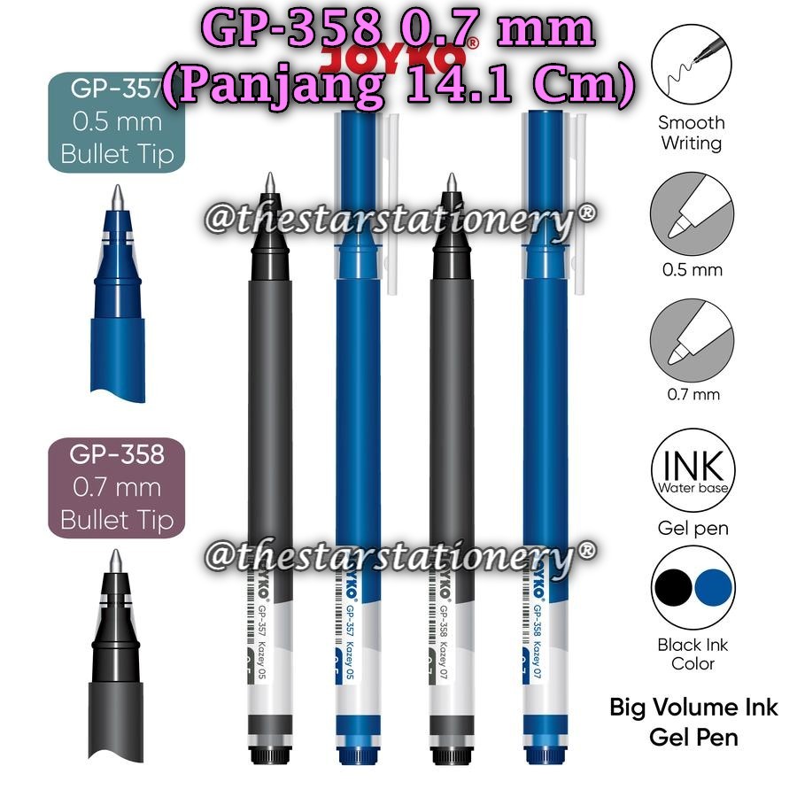 

(1 Biji) GROSIR Gelpen JOYKO GP-358 0.7 mm Kazey / Gel Pen Pulpen Pena Joyko GP-358 Kazey (1 Biji)