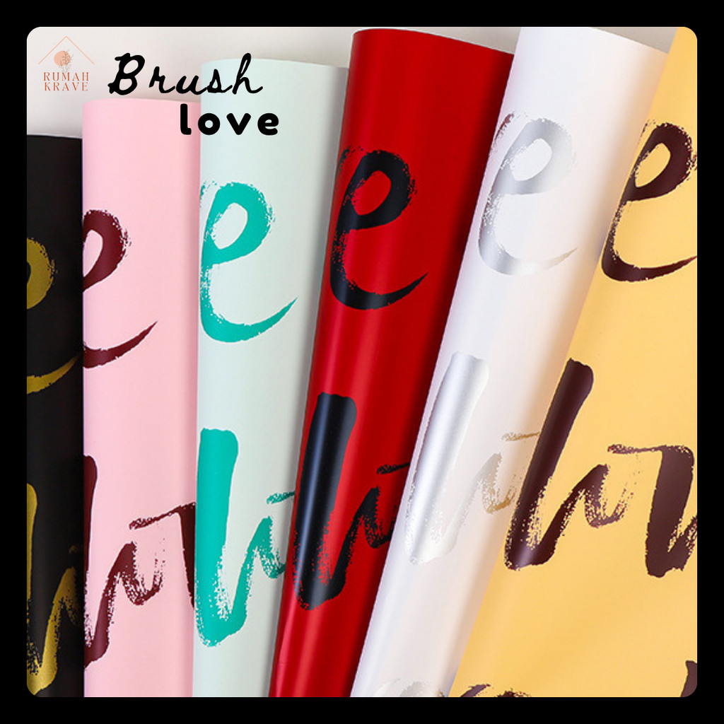 

RUMAH KRAVE - Cellophane Brush Love Kertas Buket Bunga