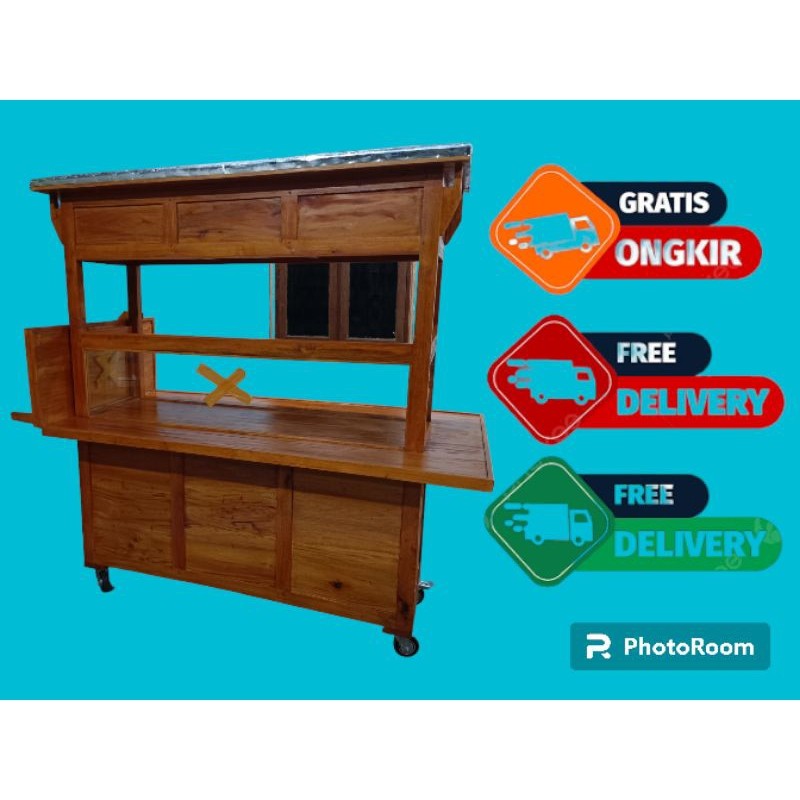 gerobak dagang free ongkir