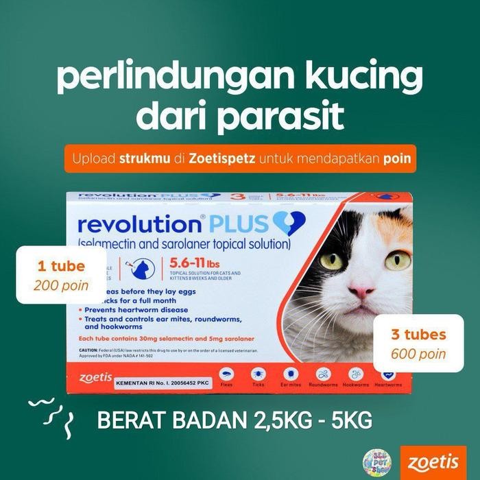 REVOLUTION PLUS CAT (HARGA UNTUK 1 TUBE) - OBAT KUTU KUCING REVOLUTION - Orange     Terlaris