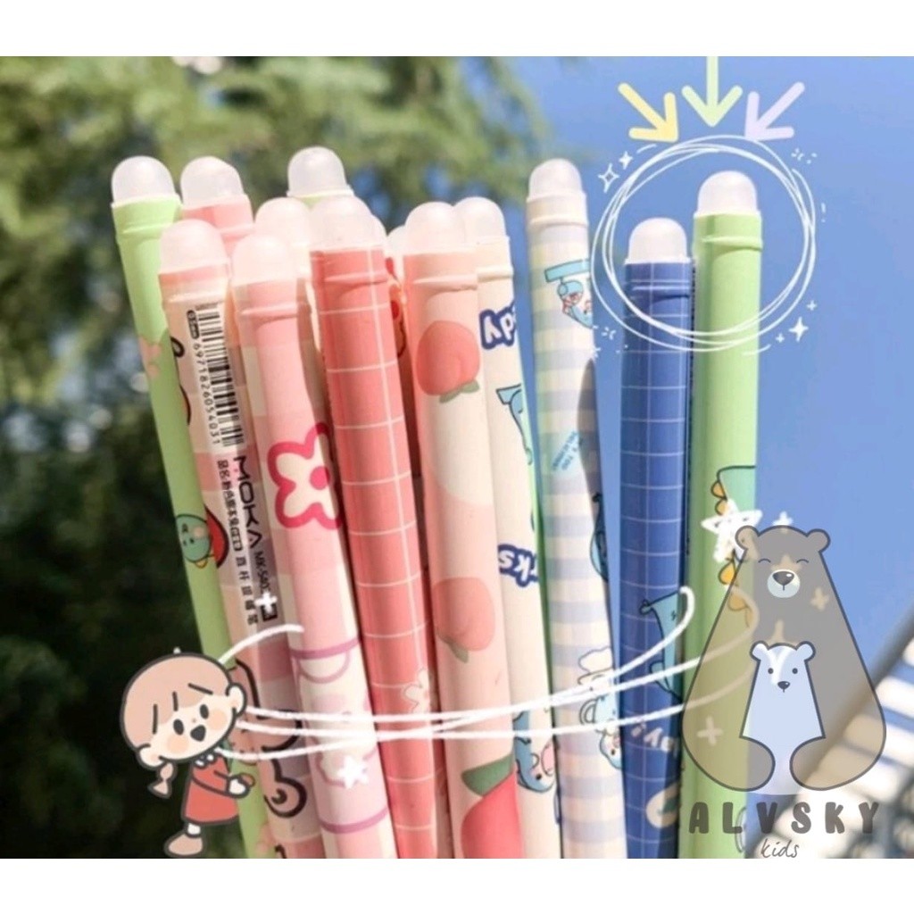 

ALVSKY MAGIC ERASER PEN / PEN GEL HAPUS / PULPEN BISA DIHAPUS / PULPEN HAPUS KARAKTER LUCU