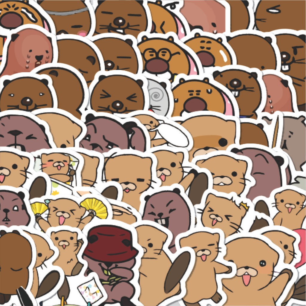 

Stiker Cutting Pack Stiker Hewan Berang-Berang Isi 100Pcs Series Aesthetic Lucu Keren Untuk Koper Bahan Vynil