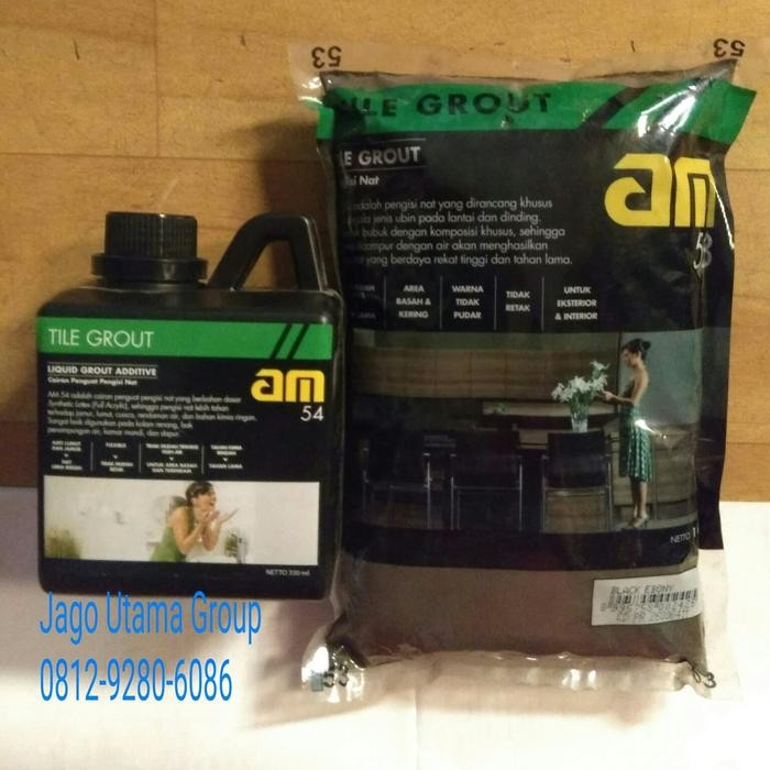 SEMEN KERAMIK AM 53 TILE GROUT 1KG + CAIRAN PENGUAT NAT AM 54 330ml