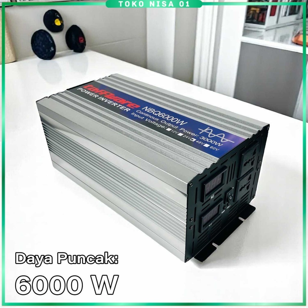 Taffware Power Inverter Mobil Pure Sine Wave DC 48V to AC 220V 6000W - NBQ6000W