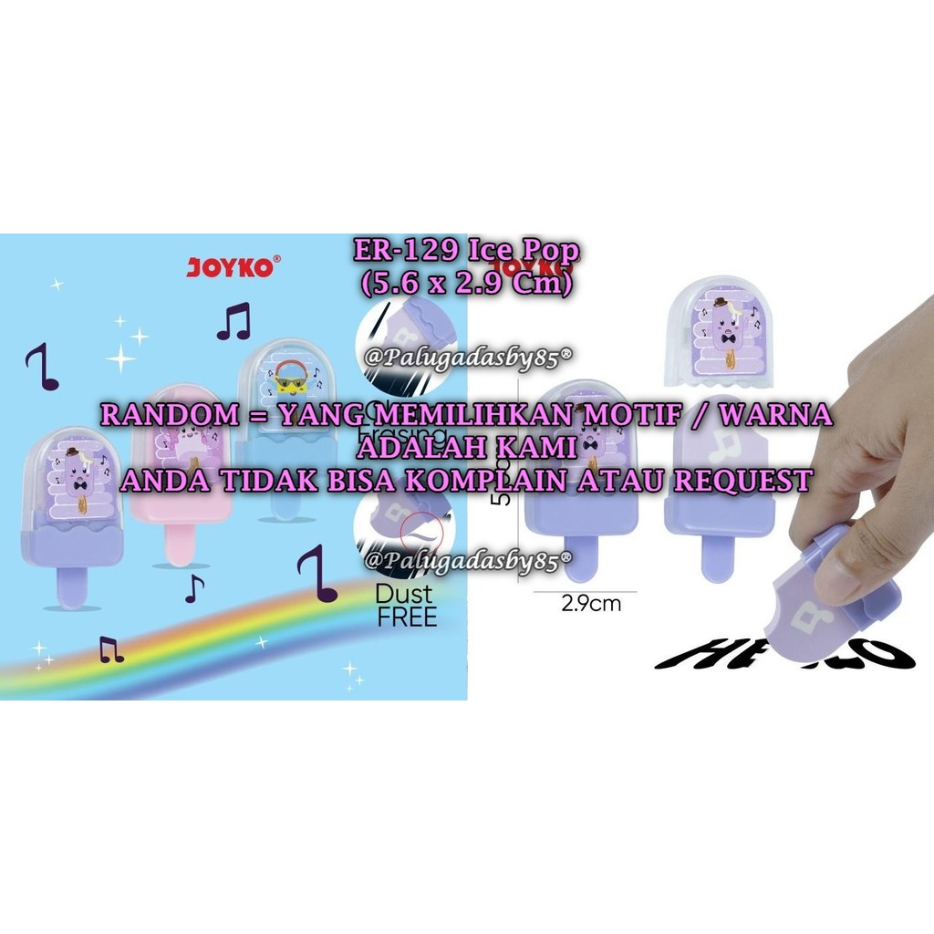 

(1 Biji) GROSIR Penghapus JOYKO ER-129 Ice Pop RANDOM / Eraser Joyko ER-129 Ice Pop (1 Biji)