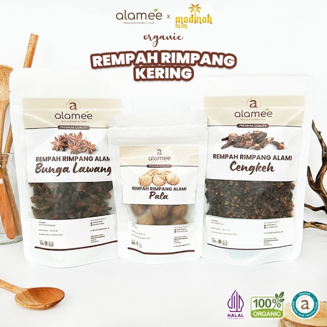 

ALAMEE Bumbu Dapur Rempah Rimpang Temulawak Kayu Manis Jahe Kunyit Lada Hitam Kencur Ketumbar Kering madinah