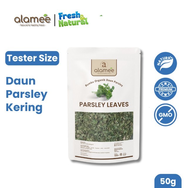 

ALAMEE Parsley Kering Dried Persley Flakes Daun Peterseli Leaves Bumbu Dapur Garnish Organik 50g fresh and natural