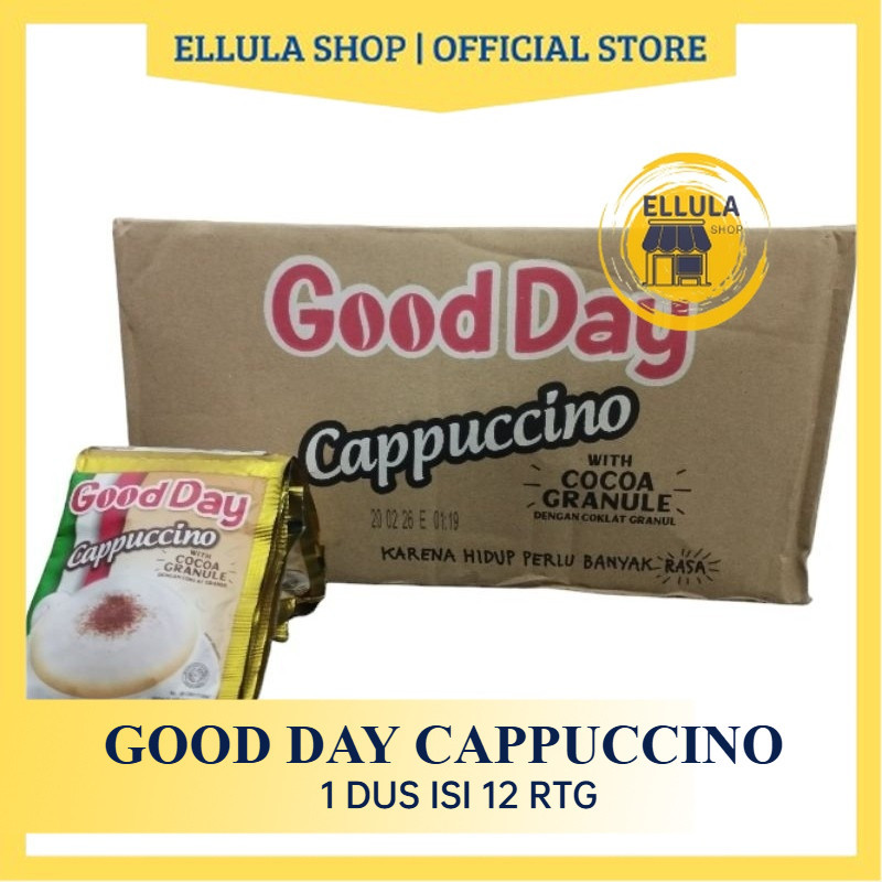 

ELLULA Shop - Good Day Cappuccino 1 Dus isi 12 renceng x 10bungkus x 25gr [Dus]