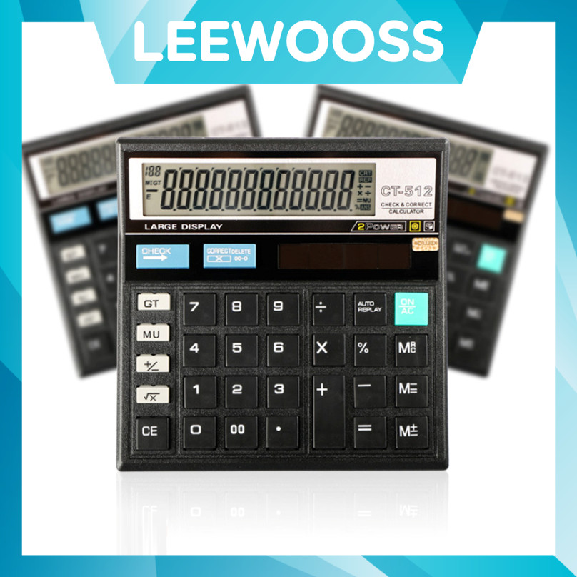 

LEEWOOSS 6551 Kalkulator CT512 12 Digit Kalkulator Dual Power 12 Digits Dual Power Calculator Kalkulator Dagang CT512