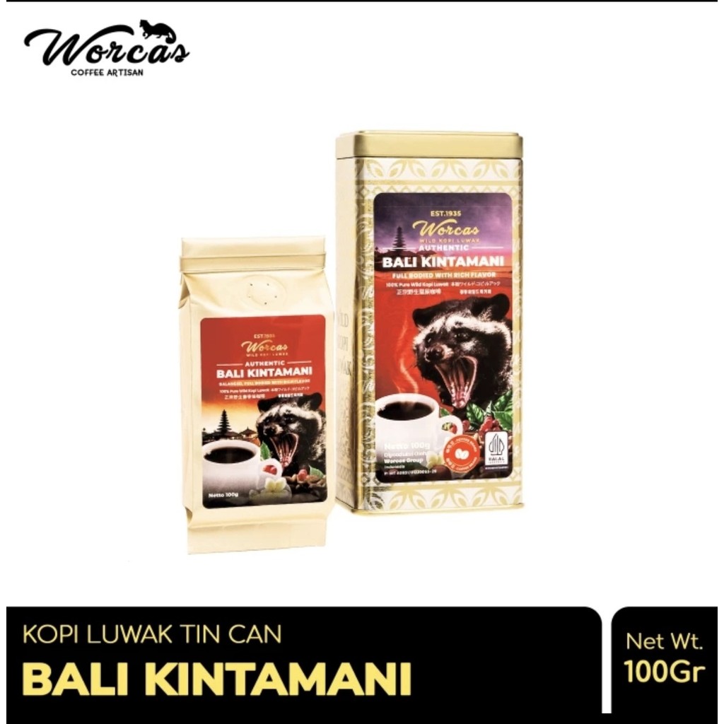 

[TIN CAN] Worcas Wild Kopi Luwak Kemasan Kaleng | 100% Kopi Luwak Liar | Tin Can Gold Worcas Wild Lu