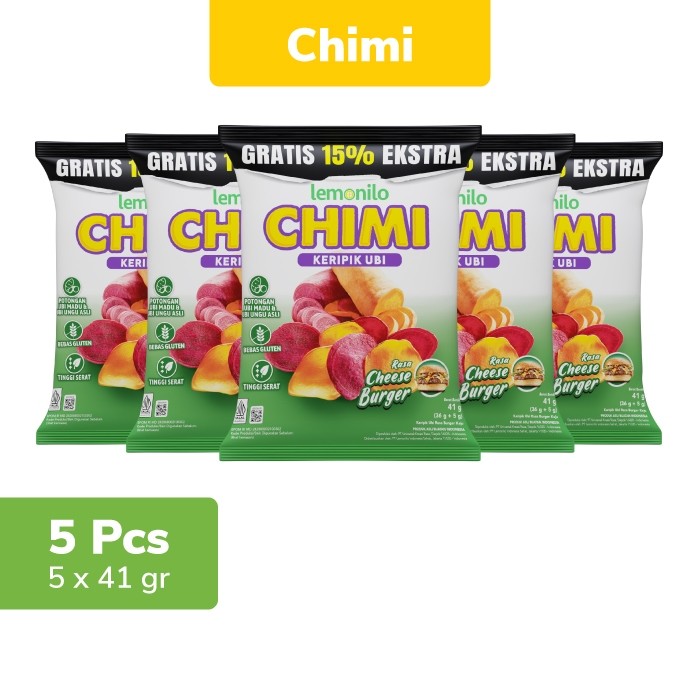 

5 Pcs Lemonilo Chimi Keripik Ubi Cheese Burger 41g