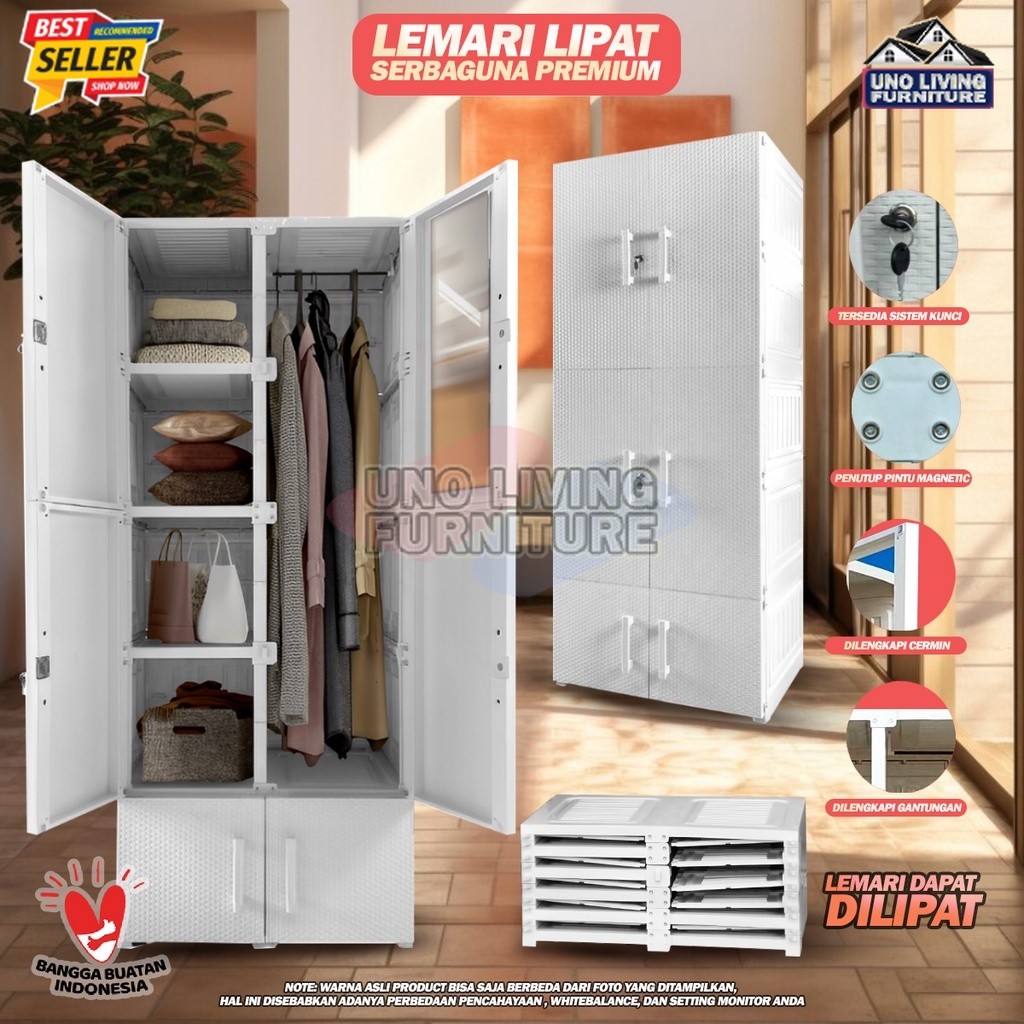 Lemari Pakaian / Lemari Baju Jumbo / Lemari Lipat / Lemari Portable Serbaguna / Lemari Plastik Gantu