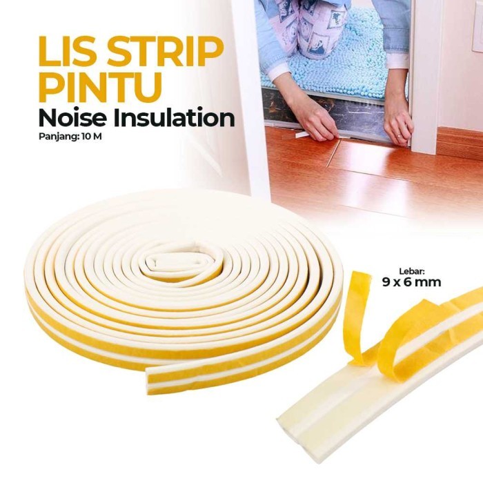 

Lis Peredam Suara Penghalang Debu Serangga Bawah Pintu Jendela Pojok Meja Door Bottom Lis Strip Pintu Door Noise Insulation D Tape 9x6mm 10M