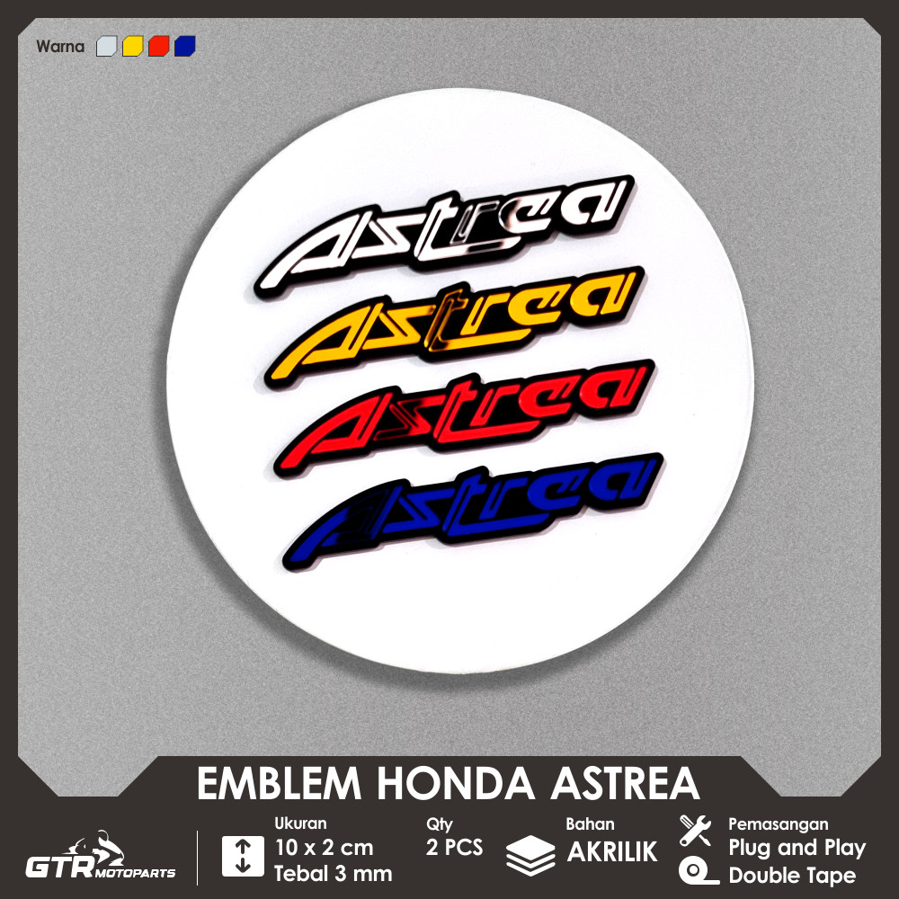 Emblem Astrea Grand 2 PCS Logo Timbul 3D Aksesoris Motor Astrea