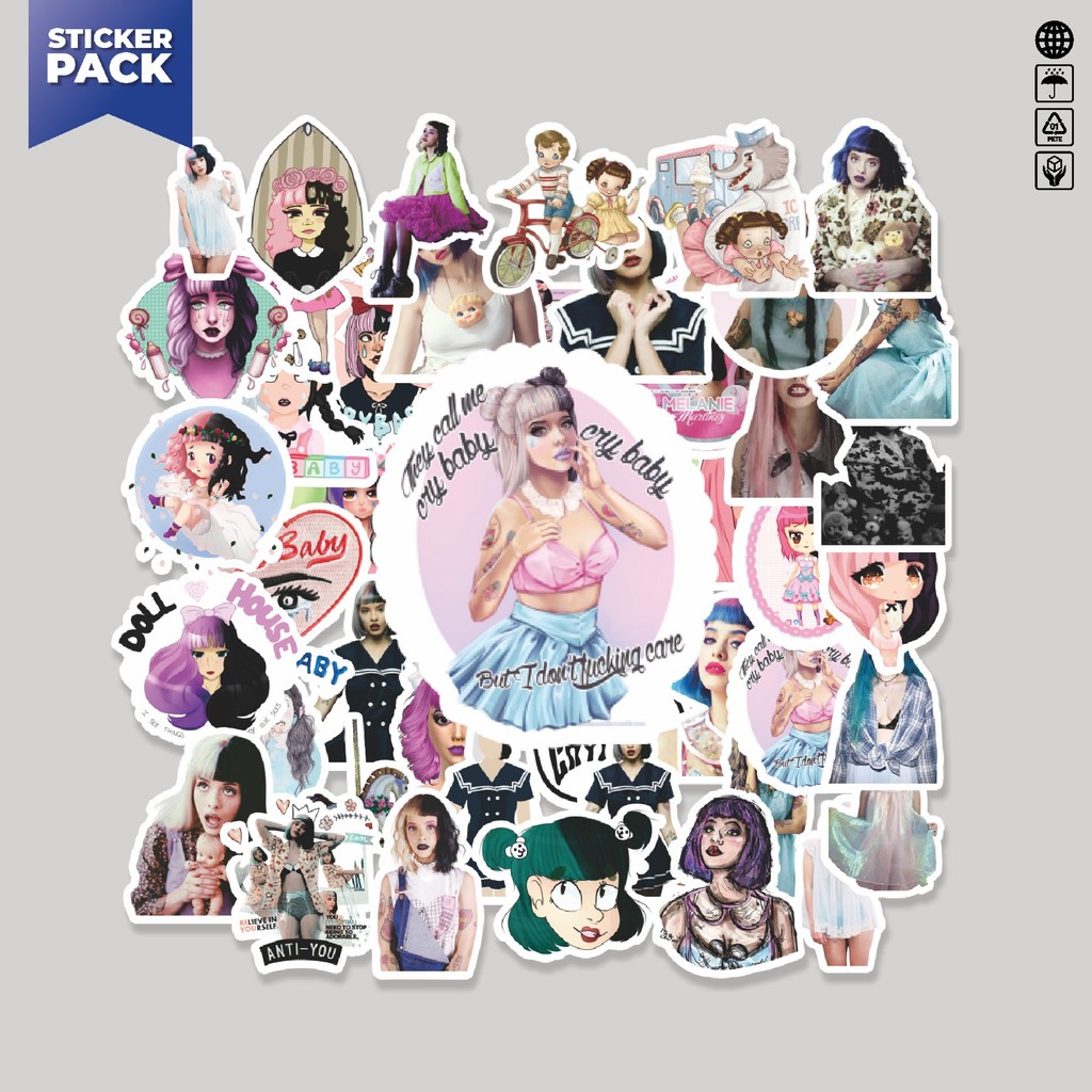 

[100PS]Stiker Pack Stiker Artis Melanie Martinez Dekorasi Lucu Kreatif untuk Notebook, Skateboard, HP