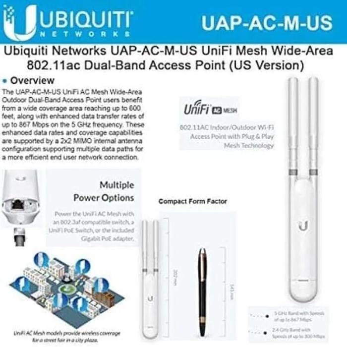 UBIQUITI Unifi UAP-AC-M Wireless AP AC Mesh