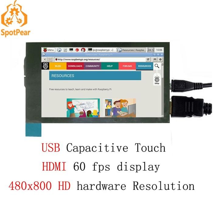 SALE Pi Lcd 3.5Inch Touchscreen Hdmi 480*800 Capacitive Touch TUI