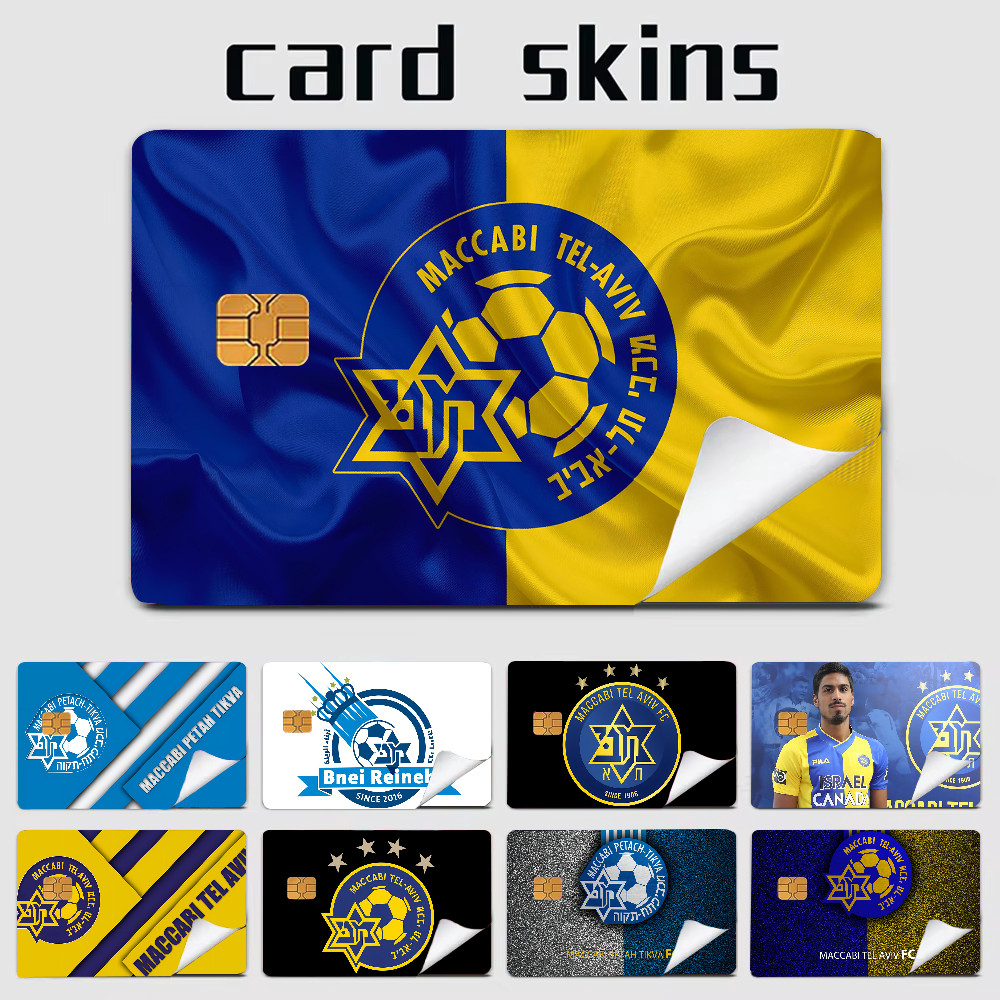 

Maccabis Tel Aviv Stickers 4pcs PVC Card Skin Stickers for Bank Card Bus Metro Card Case Decorate Gift