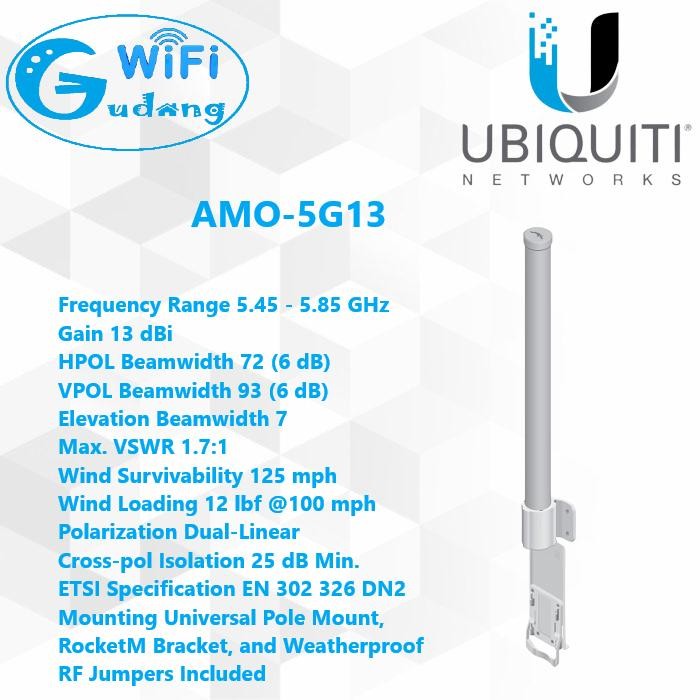 Ubiquiti airMAX 5 GHz 2x2 MIMO Dual Polarity Omni Antenna AMO-5G13