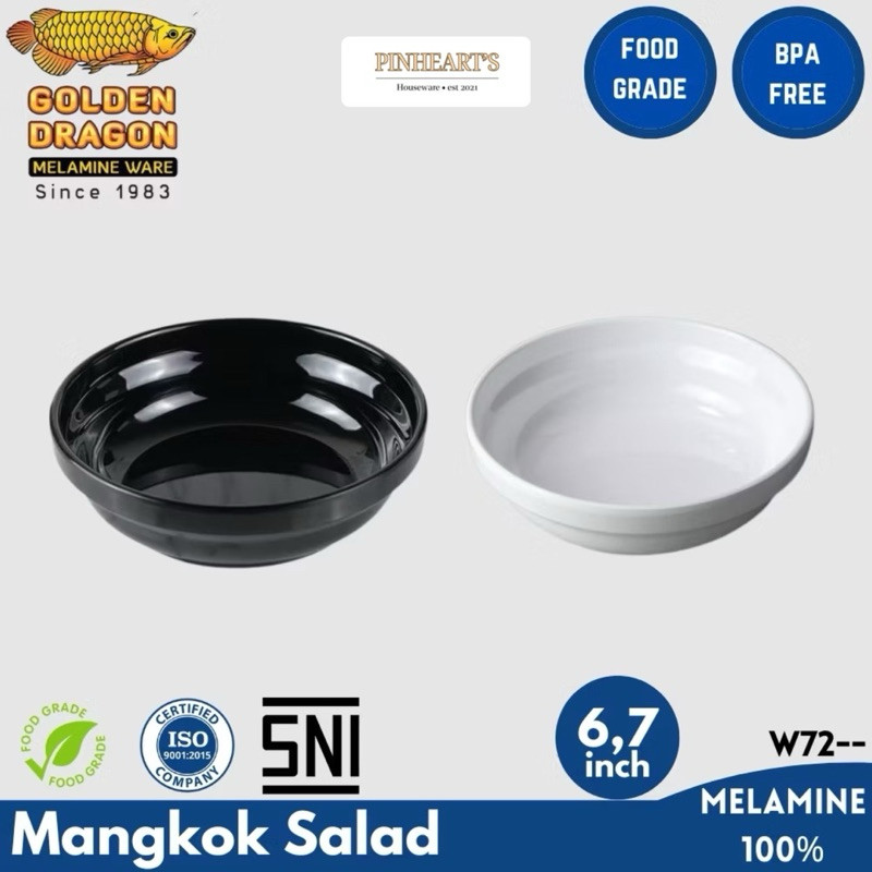 MANGKOK SALAD MELAMINE HOREKA / MANGKUK BOWL GOLDEN DRAGON MELAMINE 6INCH & 7INCH HOREKA SERIES