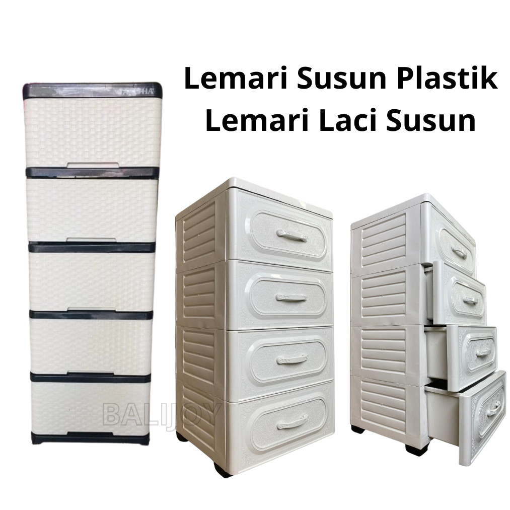 LEMARI PLASTIK / LACI PLASTIK / LEMARI PAKAIAN ROTAN SUSUN 4 SUSUN 5 / lemari plastik lemari pakaian