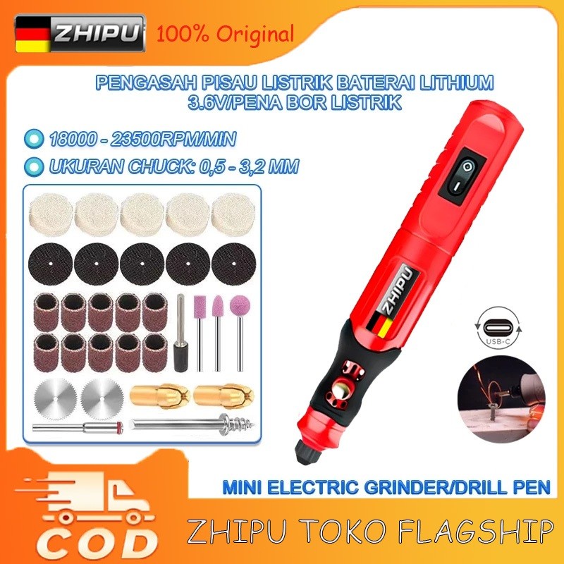 ZHIPU  Bor Mini Grinder Set Mesin Ukir Poles Gerinda Listrik Alat Ukir Grafir/ Alat Ukir Kayu /Alat 