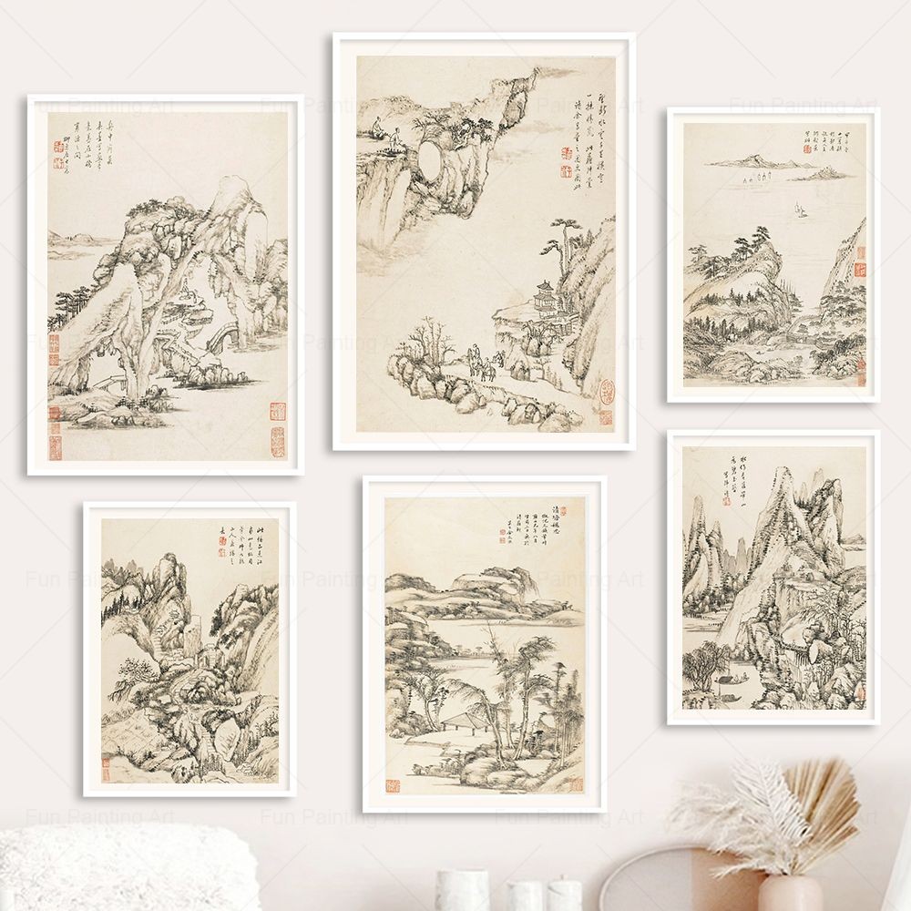 

Traditonal Chinese Style Mountain And River Canvas Painting Famous Artwork Wall Art Picture Office Living Room Home Decor Poster