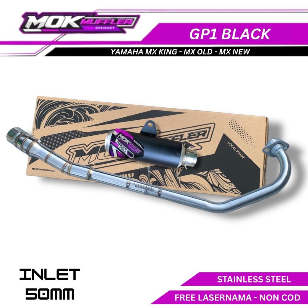 Knalpot Racing Yamaha MX King - Mx Old - Mx New Fullsystem Type Gp1 Black