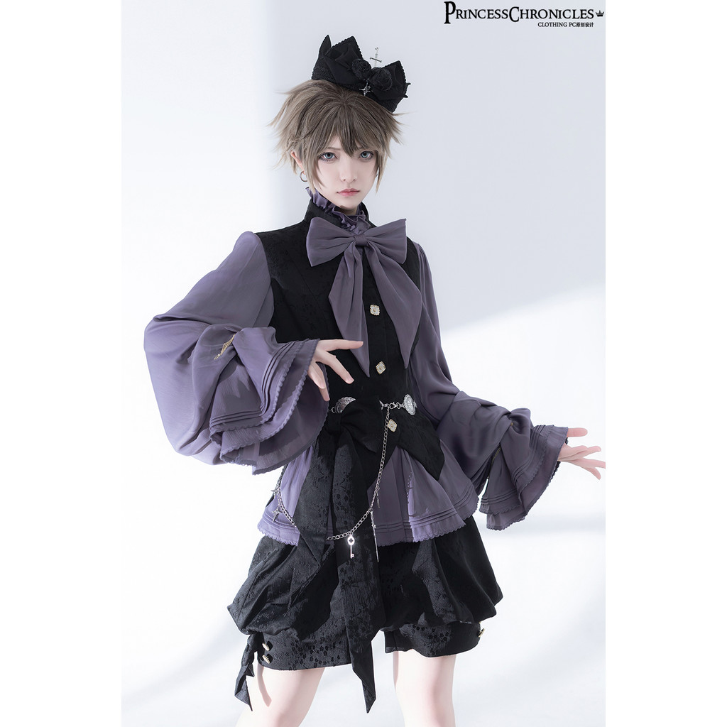 Ouji Lolita Vest / Short Pants / Blouse by Princess Chronicles ~ Rabbit Run 2.0 Vintage Dark Cute Co