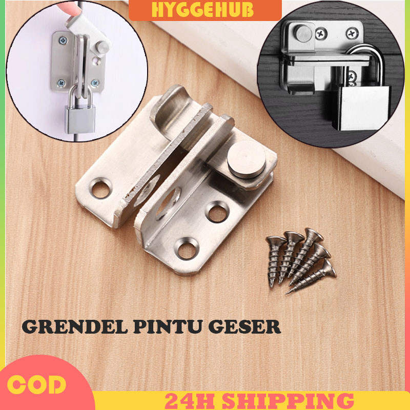 Gembok Kunci Slot Mini Pintu Geser/Grendel Sliding Door Stenlis Selot/Slot Pintu Geser