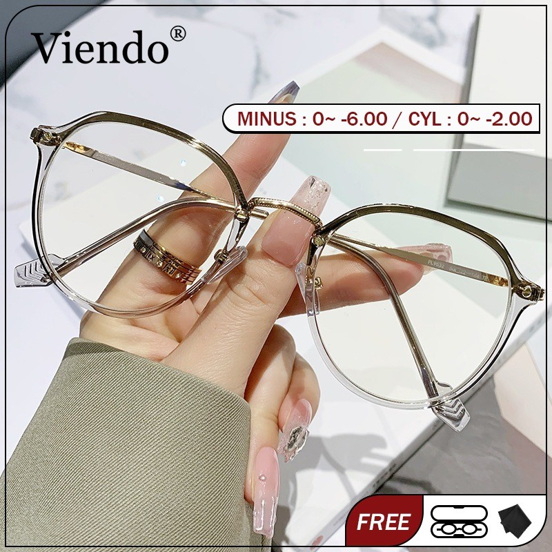 Viendo Kacamata Minus Anti Radiasi Photocromic Frame Pria Cowok Wanita Uv400 Kaca Mata Optik Min Pot