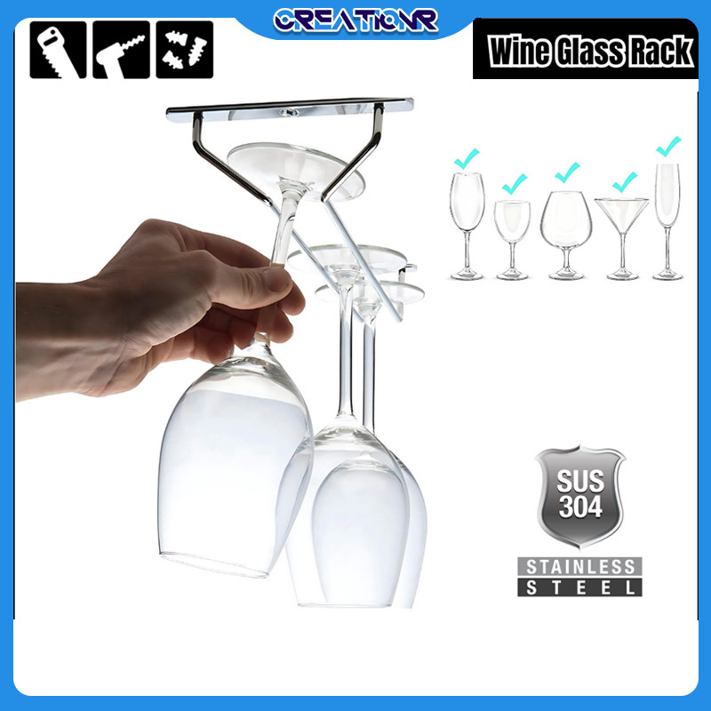 Gantungan Gelas Wine 1 Baris/Wine Glass Holder Bar/rak Gelas/gantungan Gelas Mini Bar/rak Cangkir Ga