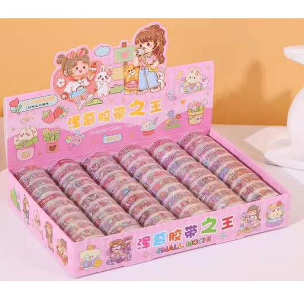 

KIDSINK Sticker Rolling Momo Transparan Washi Tape Sticker Selotip Momo Roll