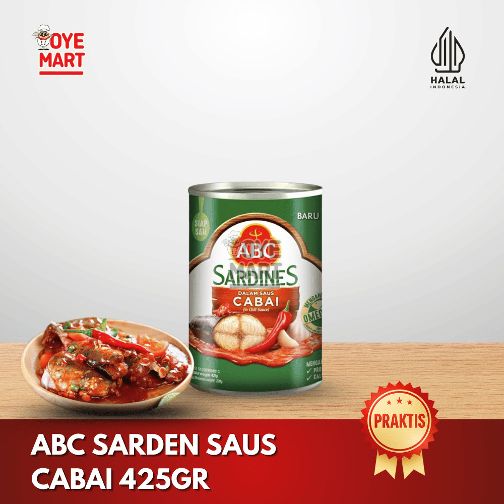 

ABC SARDEN SAUS CABAI 425GR IKAN SARDEN KALENG / MAKANAN KALENG