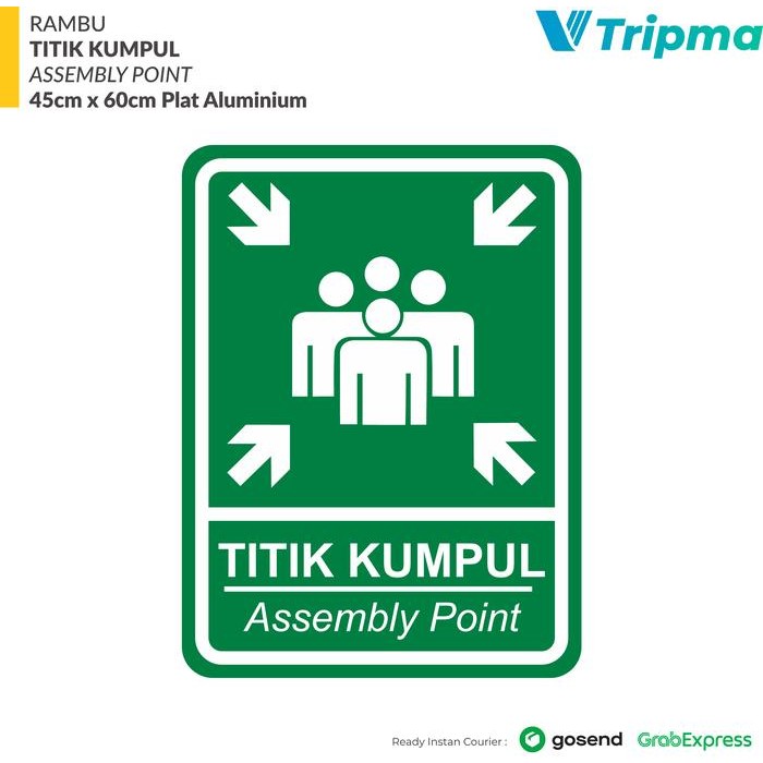 

Rambu Assembly Point Titik Kumpul 45cm x 60cm Plat Alumunium - ACP 3mm