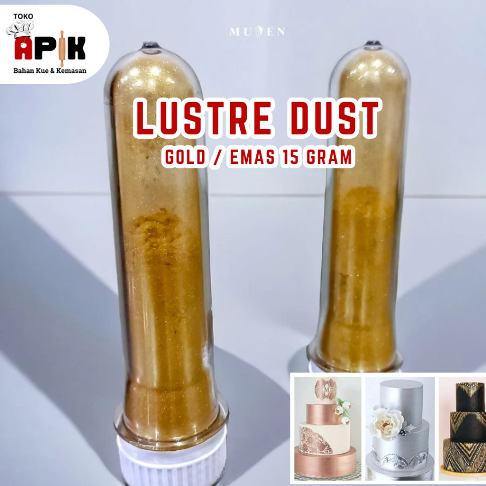 

Lustre Dust Gold dan Silver 15 gram / Terlaris Edible lustre dust gold new bubuk emas hiasan kue 15 gram