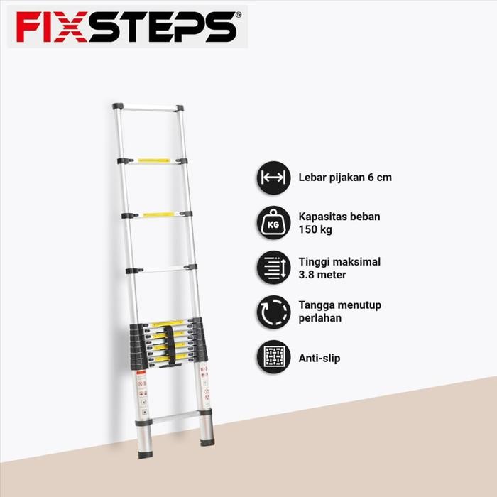 Tangga Teleskopik Aluminium 3.8 Meter FIXSTEPS Tangga Aluminium
