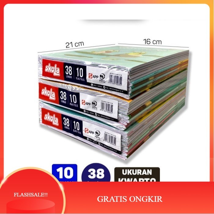 

【AGNES_ID】DISKON!! BUKU TULIS 38 LEMBAR SKOLA BY SiDU SINAR DUNIA (1 PACK 10 BUKU)