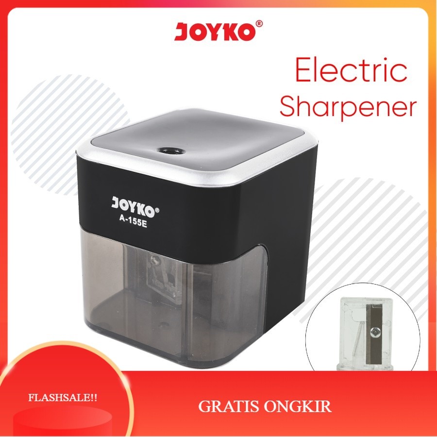 

【AGNES_ID】FLASHSALE!! Sharpener Rautan Pensil Elektrik A155E - Serutan Otomatis Electric JOYKO A-155E