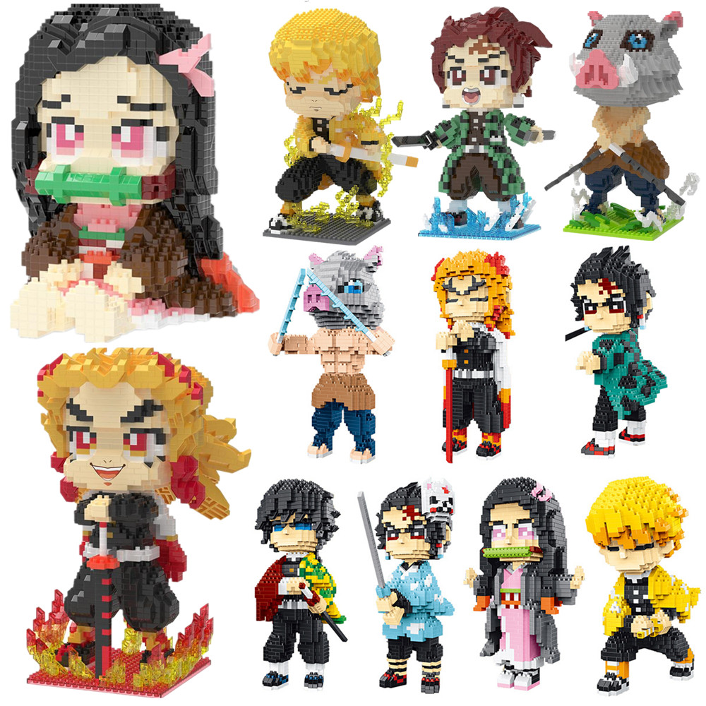 Hot Anime Demon Slayer Building Blocks Kimetsu No Yaiba Kamado Tanjirou Nezuko Zenitsu Kyoujurou Blo