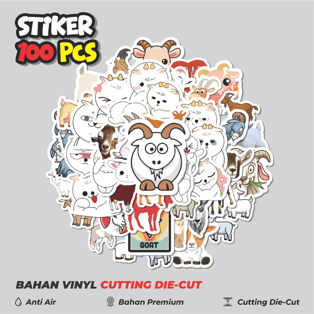 

Terbaru! 50 pcs Sticker Hewan Kambing Dekorasi Lucu Kreatif untuk Notebook, Skateboard, HP