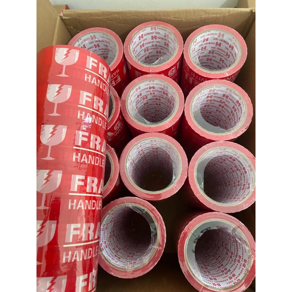 

(1 KARDUS ISI 72 ROLL) Tape Lakban "Fragile" 48mm – Lakban Packing Kirim Aman