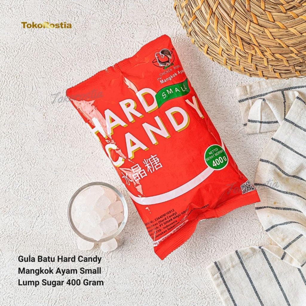 

ROSTIA Gula Batu Hard Candy Mangkok Ayam Small Lump Sugar 400 Gram