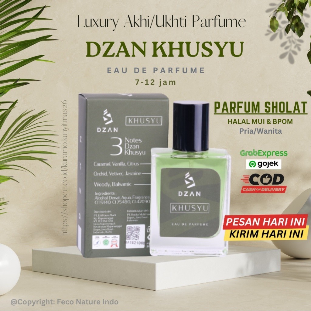 Dzan Khusyu, Parfum Dzan Khusyu, Parfume Dzan Khusyu, Promo Parfum Dzan Khusyu Eau De Parfume Non Al