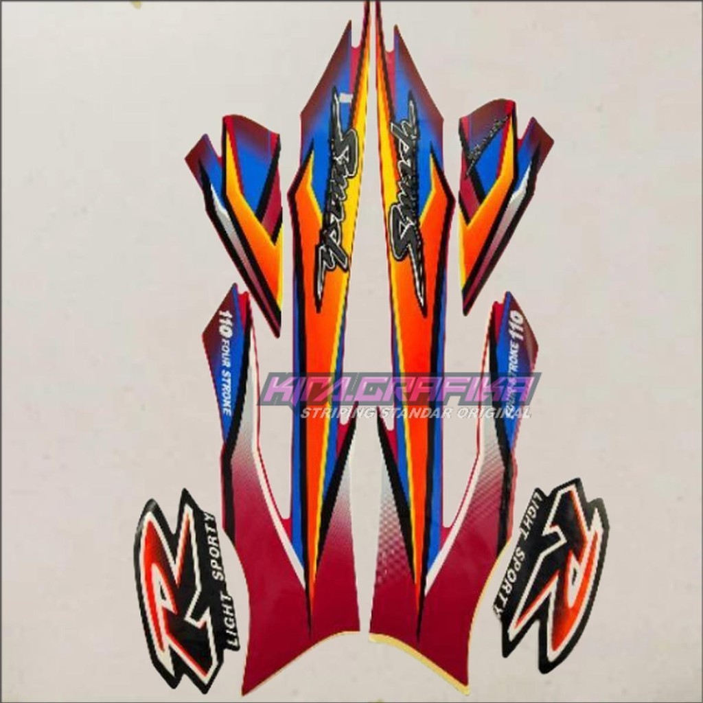 STIKER STRIPING MOTOR SMASH 2003 MERAH