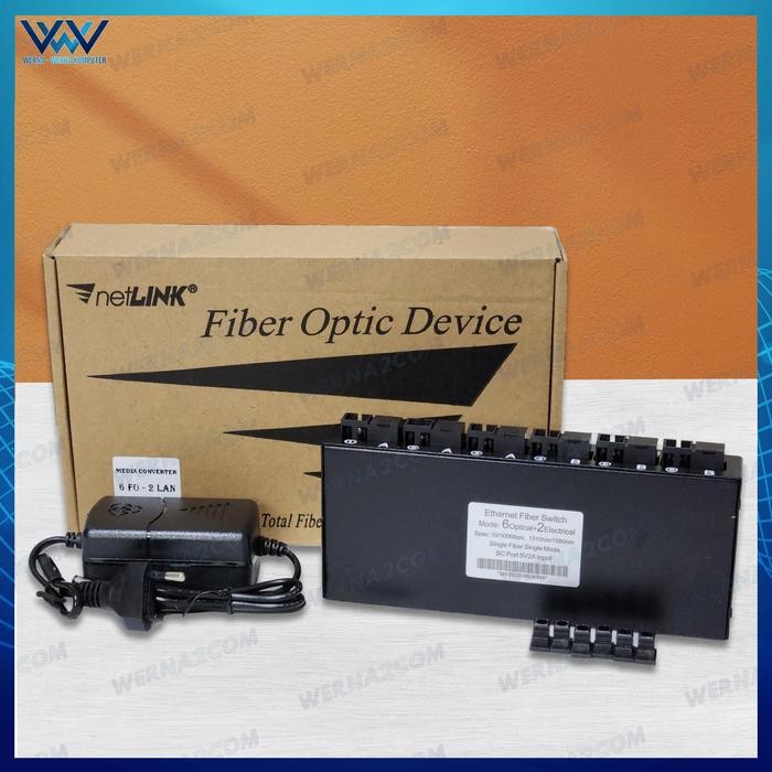 Media Konverter 6 FO 2 LAN 10/100 Ethernet Fiber Optic Converter - HTB3100 A+B