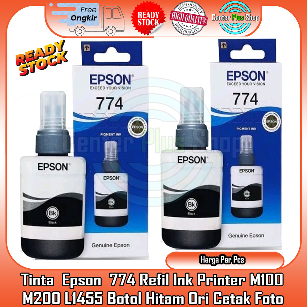 Epson For Tinta 774 Black Refill Awet Foto Dokumen Inkjet Catridge Original Berwarna Printer Kantor 